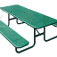 Table de jardin en acier.