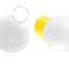 Yellow porcelain wall light with glass lampshade.