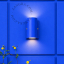 Blauwe up & down lamp.