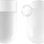 Lampe en porcelaine blanche avec abat-jour en verre.