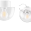 White porcelain lamp with glass lampshade.