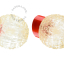 Red porcelain wall light with glass lampshade.