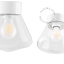 White porcelain lamp with glass lampshade.