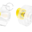 Yellow porcelain wall light with glass lampshade.