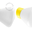 Yellow porcelain wall light with glass lampshade.