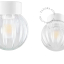 White porcelain lamp with glass lampshade.