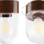 Lampe ronde en porcelaine marron.