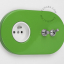 green flush mount outlet & two-way or simple switch – nickel-plated toggle & pushbutton