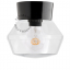 black ceiling light with glass shade