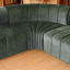 L-shape velvet sofa with chaise longue.