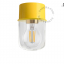 yellow ceiling light with glass shade