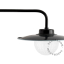 Industrial wall light with glass shade for bathroom or outdoor use.