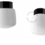 Lampe en porcelaine noire avec globe en verre.