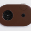 brown flush mount outlet & two-way or simple switch - black toggle