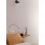 black porcelain adjustable wall light with glass shade