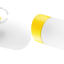 Yellow porcelain wall light with glass lampshade.
