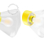 Yellow porcelain wall light with glass lampshade.