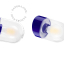 Blue porcelain wall light with glass lampshade.