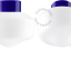 Niebieska lampa porcelanowa z kloszem.