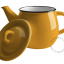 Mustard yellow enamel teapot