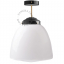 black and brass retro pendant light schoolhouse style with glass shade