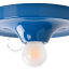 Rund blå lampe.