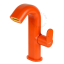 Colourful single-lever basin mixer.