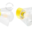 Yellow porcelain wall light with glass lampshade.
