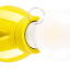 Lampe en porcelaine jaune.