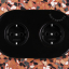 Black porcelain double outlet.