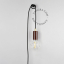 Brown plug-in pendant light with switch and plug.