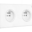 double flush mount white porcelain outlet