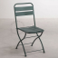 Metal outdoor folding chairs.