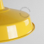 Yellow enamelled industrial pendant light.