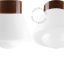 Lampe ronde en porcelaine marron.