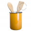 Mustard yellow enamel utensil pot.