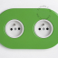 green double flush mount socket