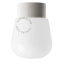 White porcelain light with glass globe for bathroom or outdoor use.