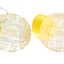 Yellow porcelain wall light with glass lampshade.