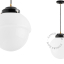 Zwarte hanglamp met textielsnoer.