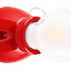 Lampe en porcelaine rouge.
