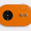 presa ad incasso arancione & interruttore semplice o a due vie - doppia levetta in ottone grezzo