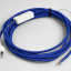blue fabric cable power cord with switch and plug