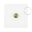Weißer Porzellan-Druckknopf in quadratischer Form.