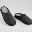 black handmade felt slippers in natural wool