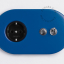 blue flush mount outlet & two-way or simple switch – nickel-plated toggle & pushbutton