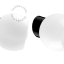 Black porcelain wall light with glass lampshade.