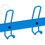 Blue coat rack.