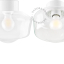 Lampe en porcelaine blanche avec abat-jour en verre.