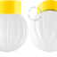 Gele, porseleinen lamp.